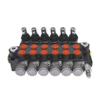 kimllier 6 Spool Hydraulic Valve 13 GPM 3600 PS BSPP Ports Double Acting
