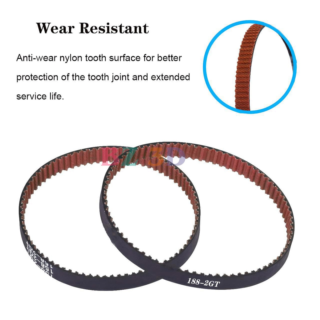 10 X 200mm GT2 Timing Belt,6mm Width GT2 Closed Loop Belt,Upgrade Nylon Tooth Surface Non-Slip Version for 3D Printer,CNC.