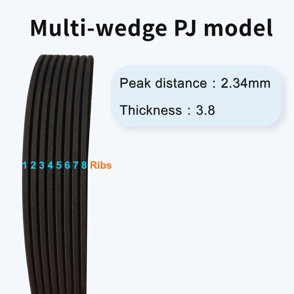 PODYORK 870J8 PJ V-Ribbed Belt 8 Ribs 87" Length Drive Belt