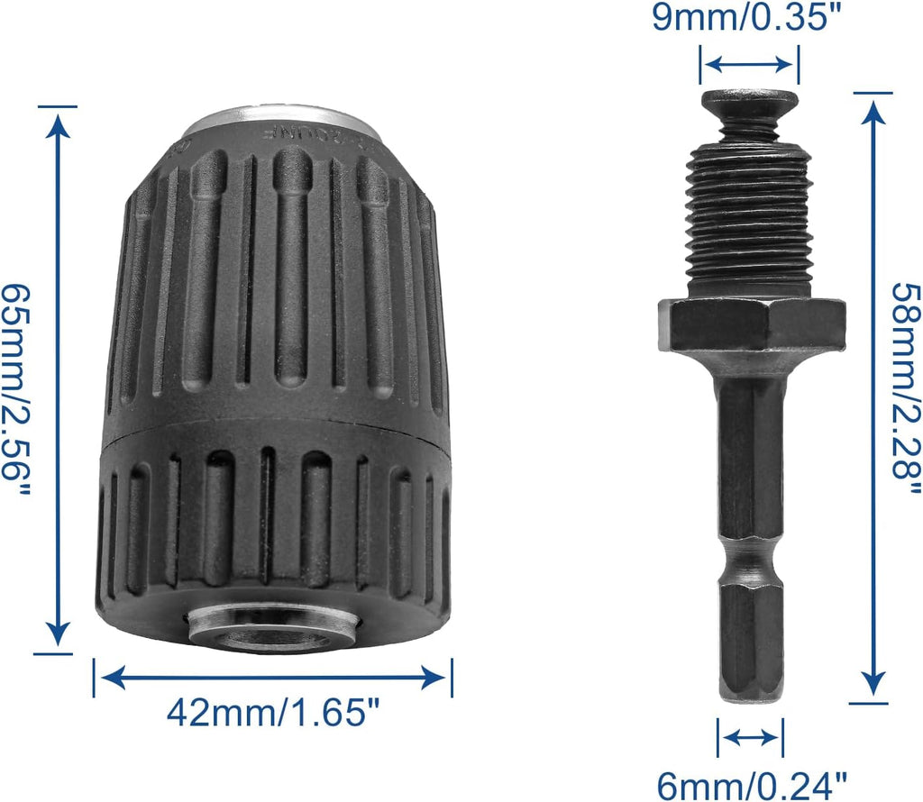 Biaungdo 1/2-20UNF Keyless Drill Chuck 2 To 13mm With Hex Shank