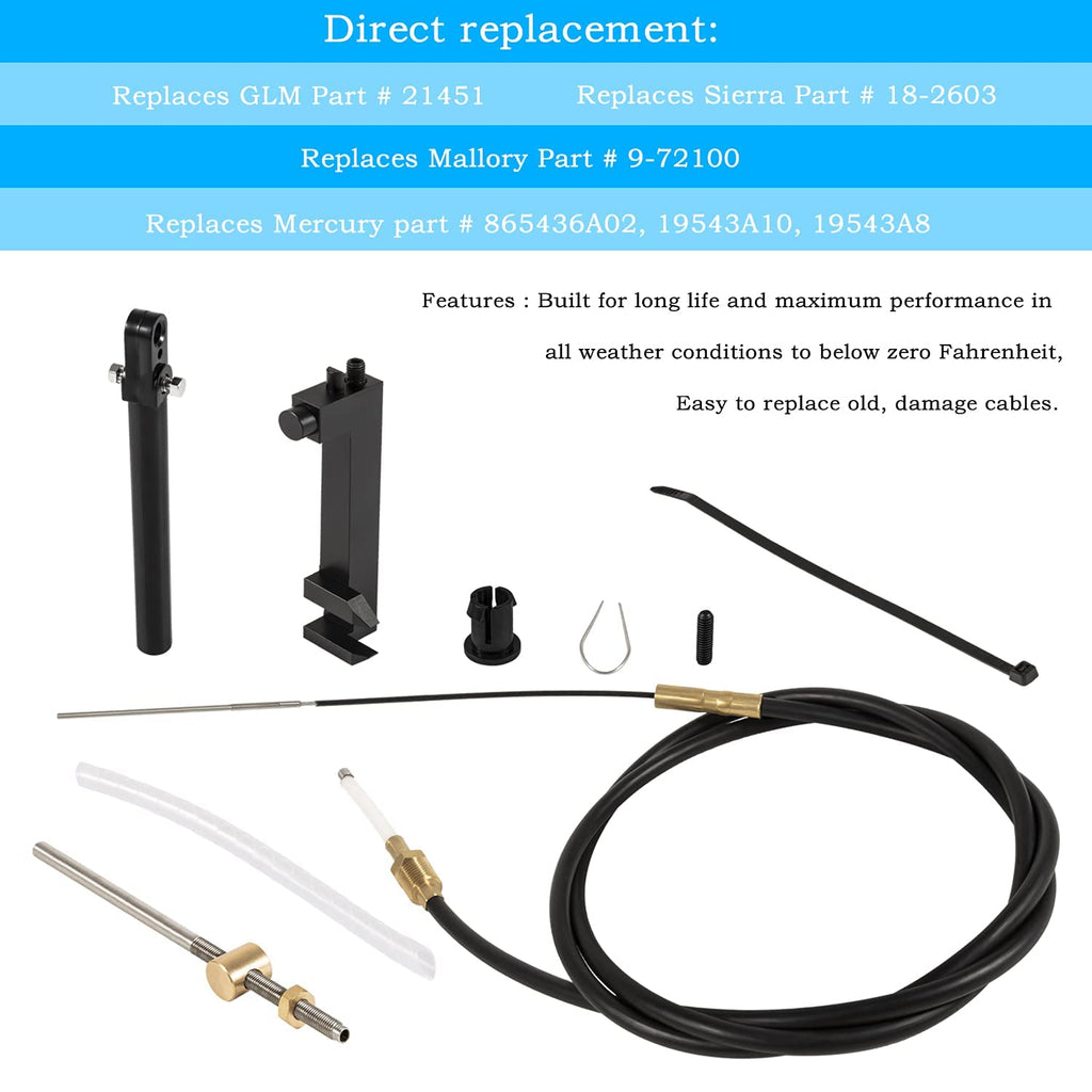 for Mercruiser Shift Cable Fit Alpha one Gen 1&2, MC-I, MR, R 1978-Newer Stern Drive Lower Shift Cable Replace 865436A02,19543A10