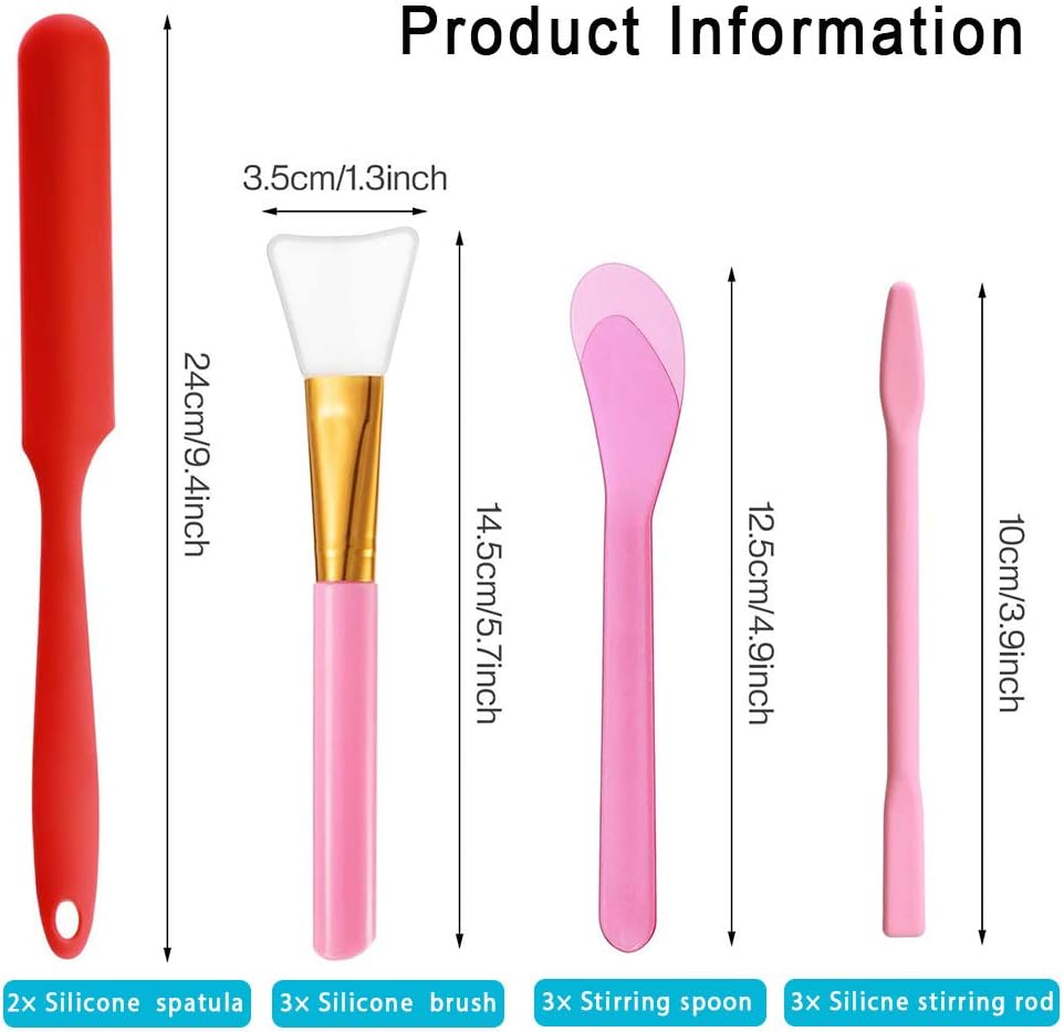 Silicone Stir Sticks Kit 16Pcs, Silicone Epoxy Brush, Silicone Stirring Tool, Mixing Spoon, Silicone Scraper DIY