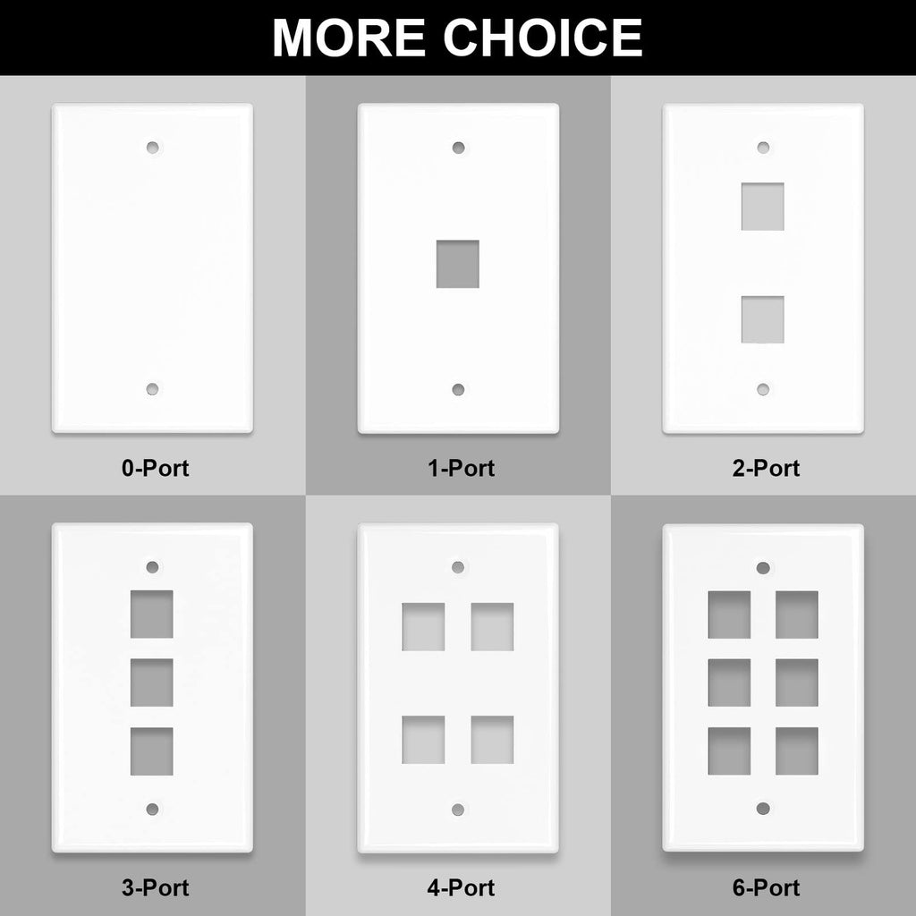 iwillink 2-Port Keystone Wall Plate, 10-Pack White