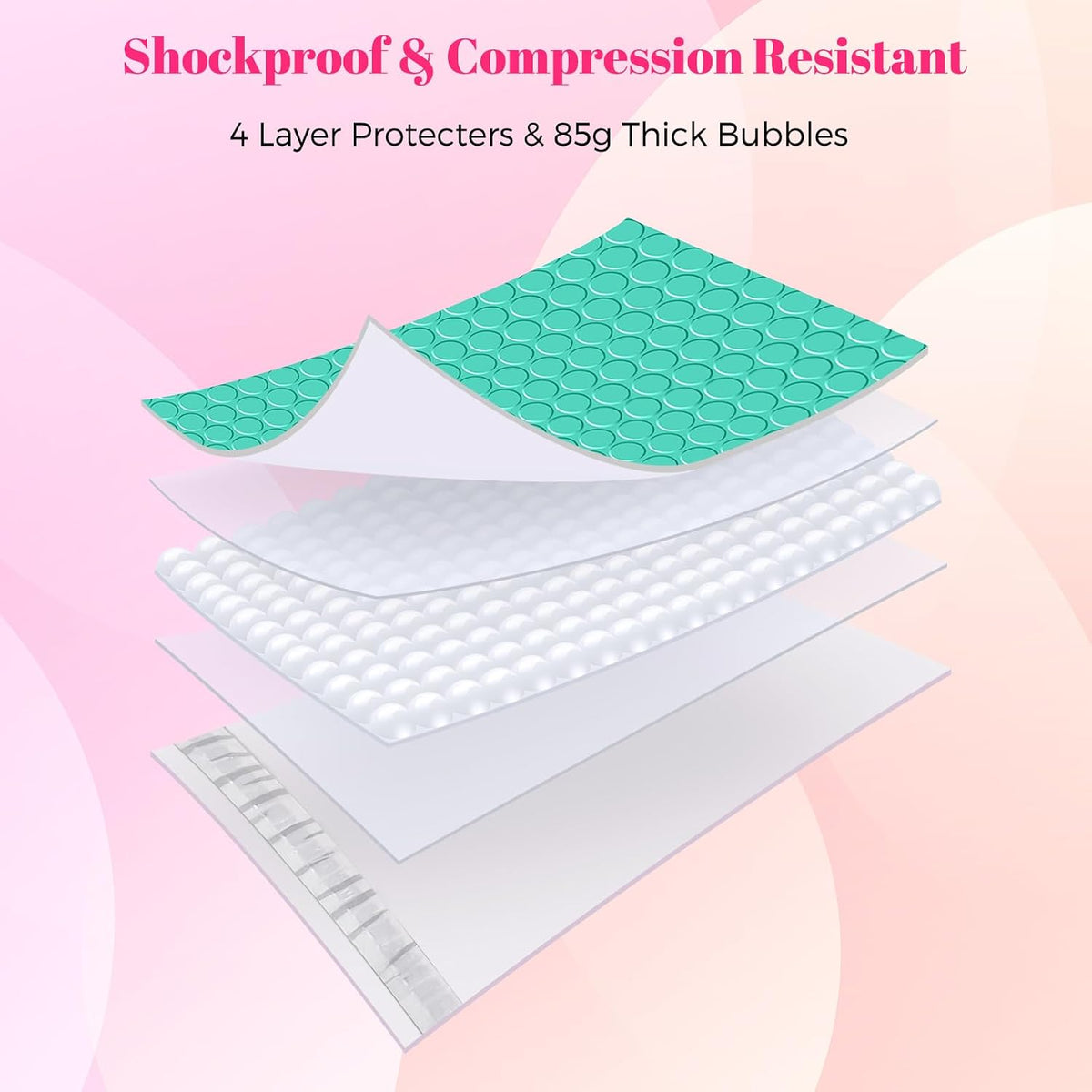 Bubble Mailers 10x13" Padded Envelopes Teal 40 Pack Waterproof