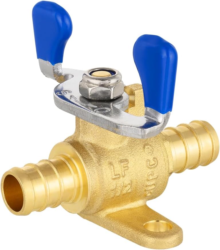 10Pcs EFIELD 1/2"Pex Ball Valve With Drop Ear,Butterfly Level(VALVE325-10)