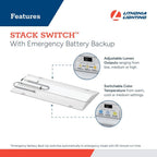 Lithonia Lighting 2x4 LED Troffer Light, Includes Emergency Battery Backup
