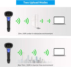 Wireless 1D 2D Barcode Scanner with Stand for Warehouse POS and Computer | NetumScan Portable Automatic QR Code