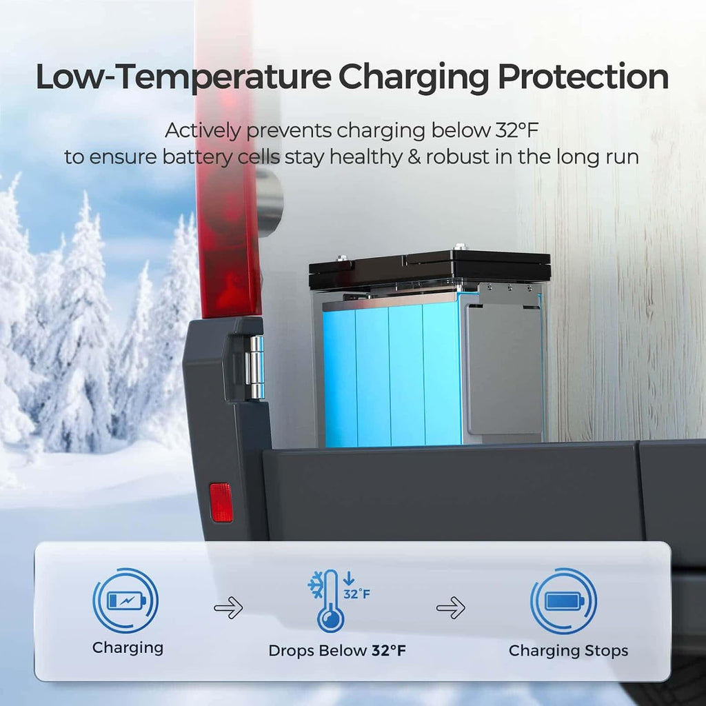 12V 100Ah LiFePO4 Lithium Battery Mini Size, 100A BMS for Ultimate Safety, Deep Cycle w/Remote Monitoring