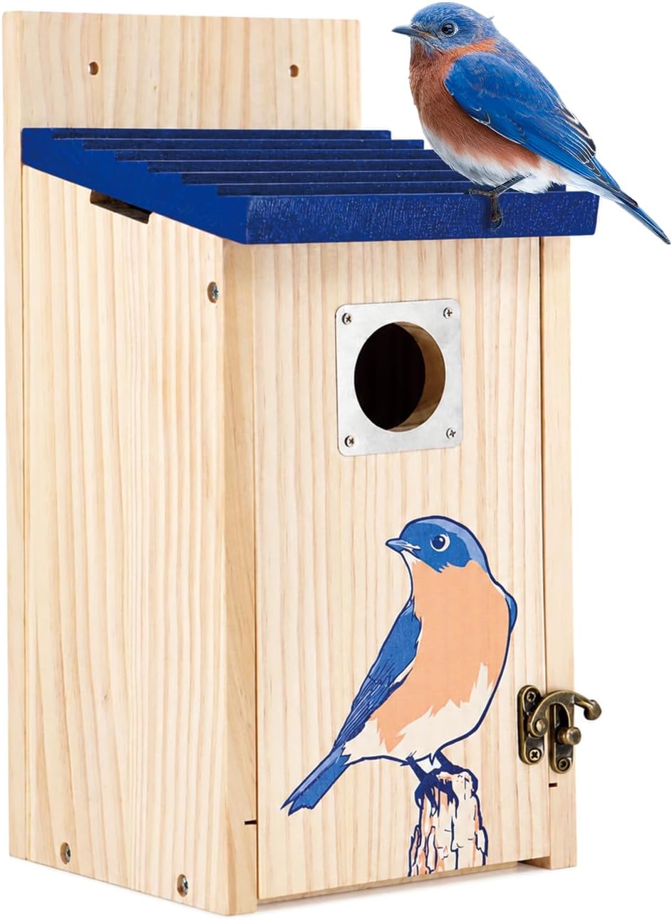 Bird Houses for Outside - Bluebird Houses with Metal Predator Guard