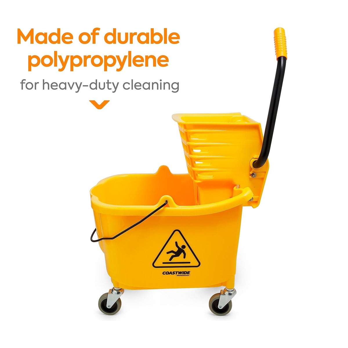 Professional Bucket & Side-Press Wringer, 35 Qt, Yellow/Black