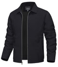 Men's Black Jacket Full Zip Windbreaker for Golf Business Work