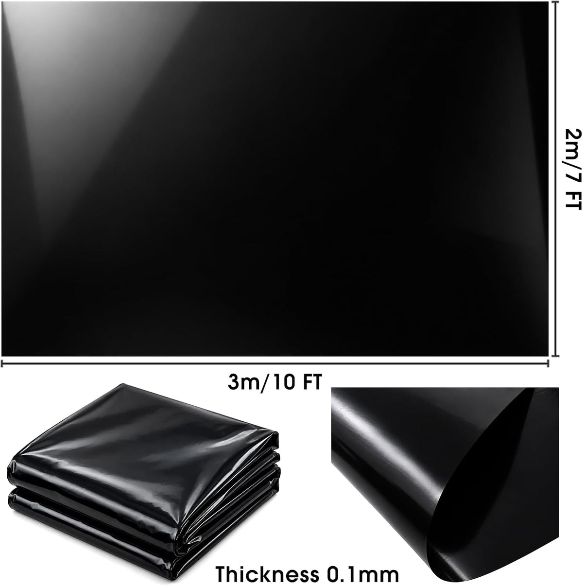 7 x 10 FT Pond Liner, Fish Pond HDPE Liner Waterproof Flexible