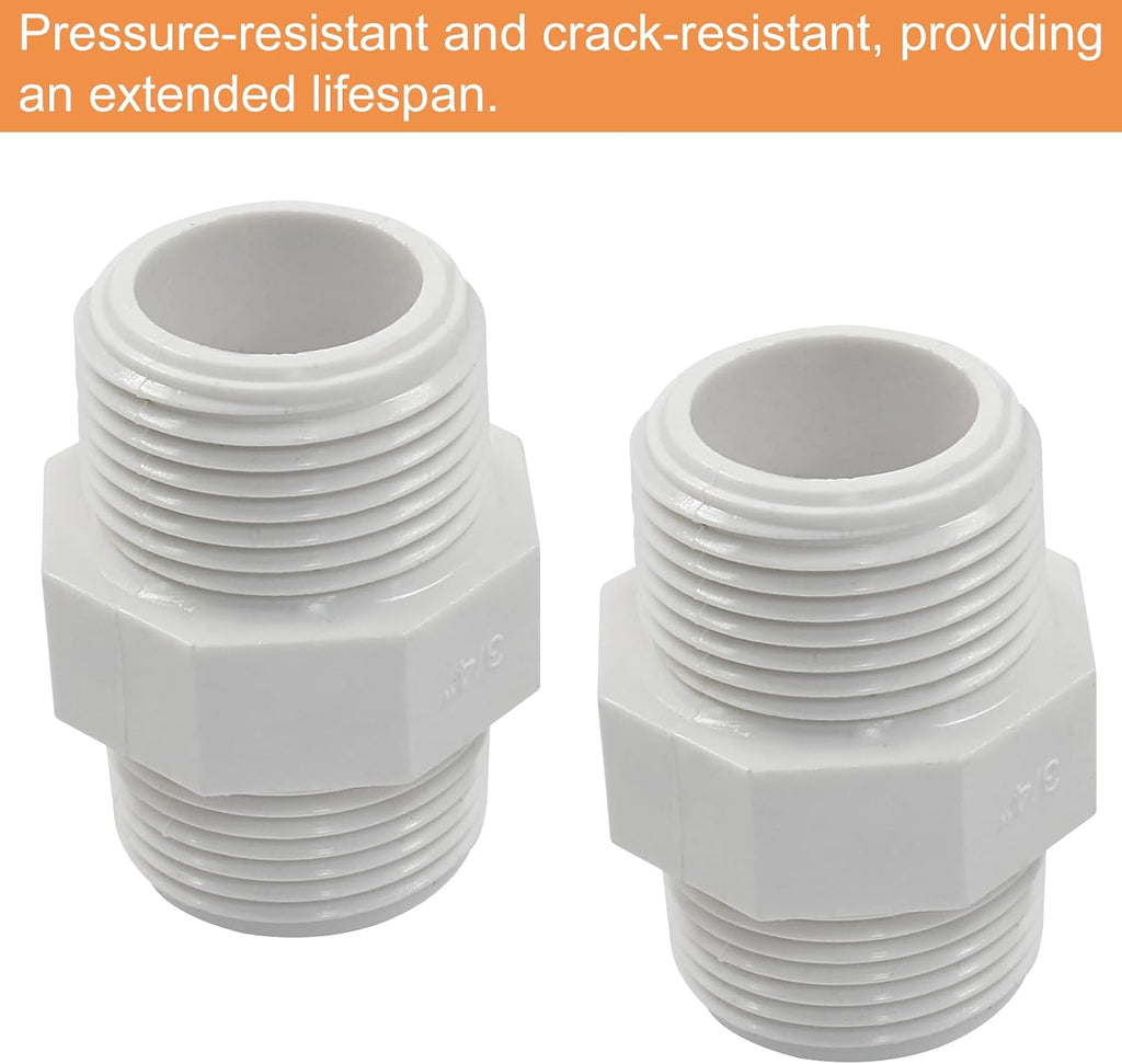Murtenze Pipe Fitting, G3/4 Male Thread Hex Nipple, Pack of 2