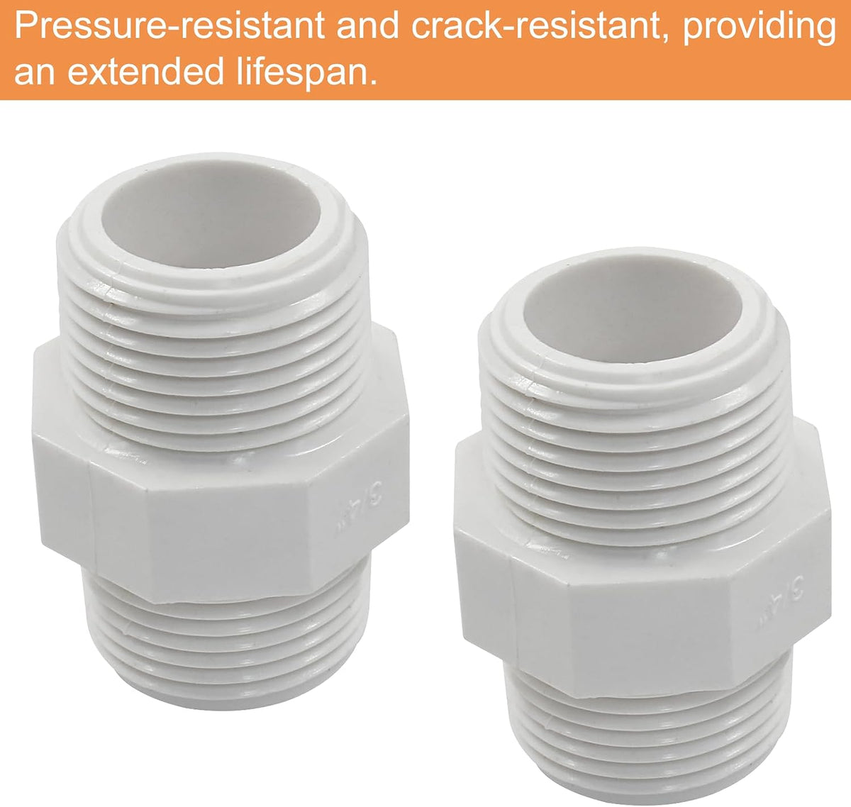 Murtenze Pipe Fitting, G3/4 Male Thread Hex Nipple, Pack of 2