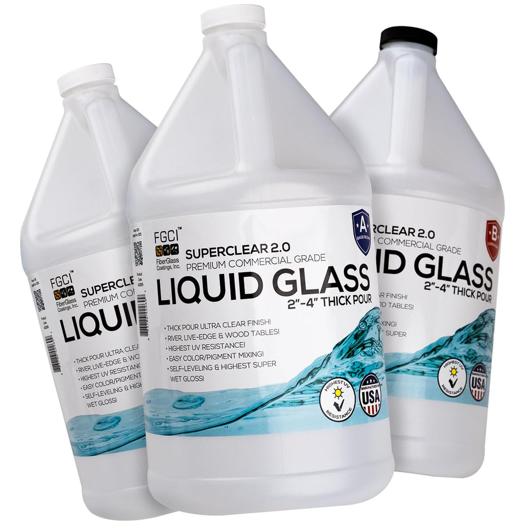Deep Pour Epoxy Resin 3 Gallon Kit, Clear 2-4" Casting Resin | Food-safe, zero-VOC casting resin for river tables