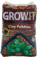 GROW!T GMC40l - 4mm-16mm Clay Pebbles, Brown, (40 Liter Bag) - Made from 100% Natural Clay, Can be used for Drainage