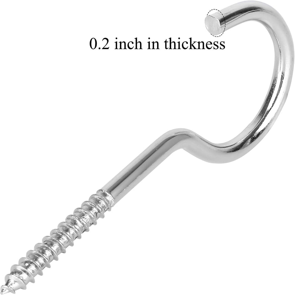 Large Screw Hooks, 4 Inches Heavy Duty Ceiling Hooks for Indoor and Outdoor Hanging Plants, 10 Pieces