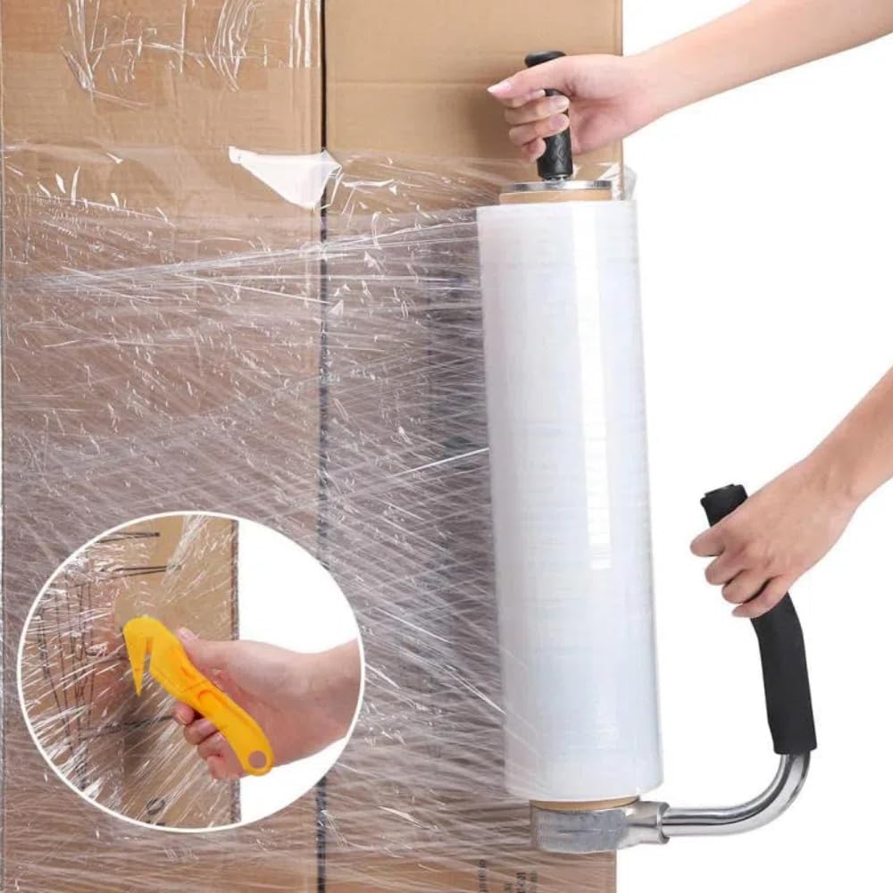Stretch Film Dispensers Pallet Stretch Film Packing Machine with Film Cutter Shrink Wrap Dispenser Holder, Suit for