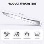 Serrated Steak Knives Set of 24, Kitchen Stainless Steel Steak Knife
