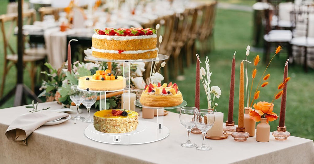 Cupcake Stand, Round Cake Stand, 4 Tier Cupcakes and Cakes Comb for 8-12 Inch Cakes, Tiered Cupcake Tree Tower, Clear