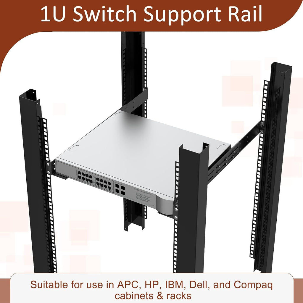 1U Universal Rack Mount Rails, 4-Post Server Rack Rail