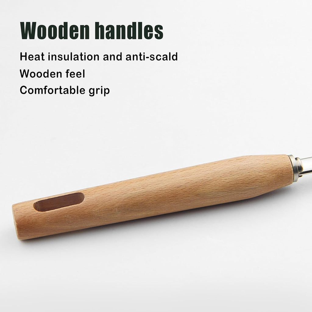 IQCWOOD Extra Large Spider Strainer with Wood Handle 7.9-Inch