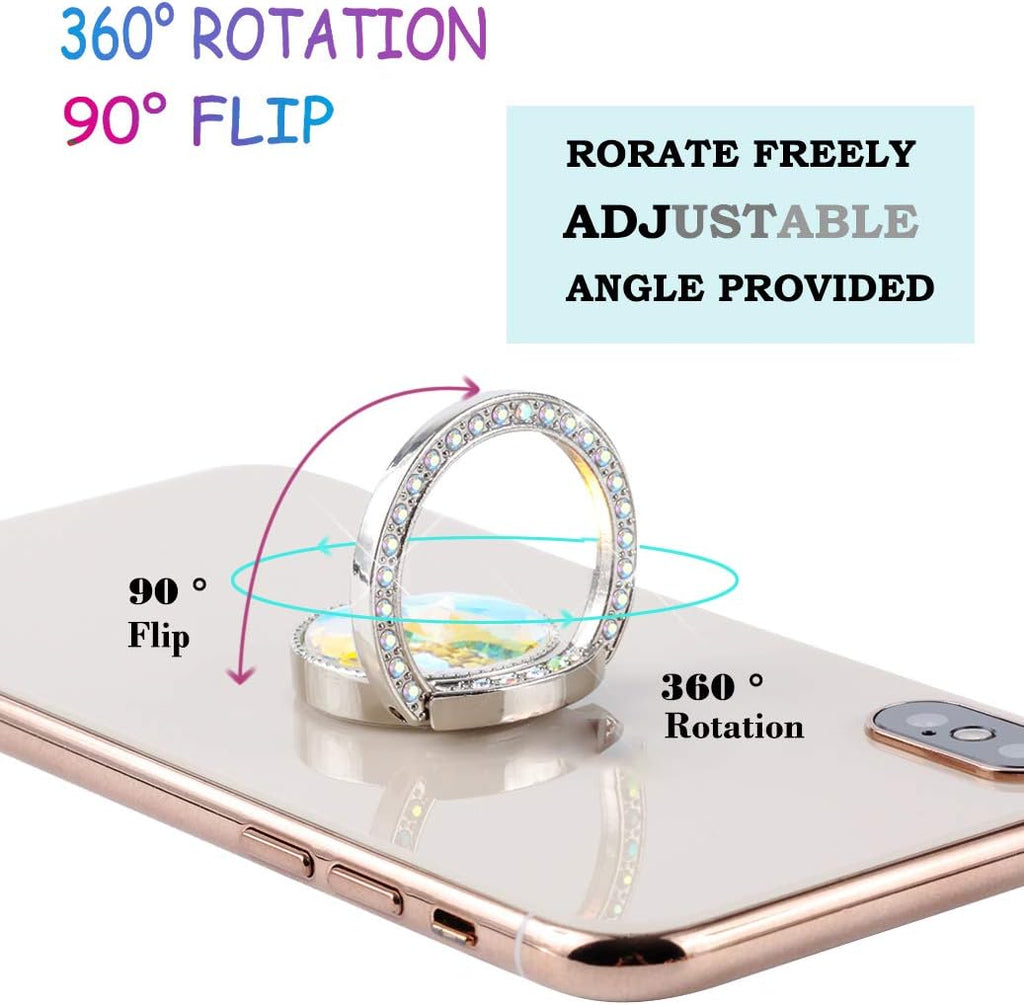 Glitter Bling Bling Phone Ring Holder,Sparkle Phone Ring Grip Artificial Diamond Stand,Rhinestone Cell Finger Ring