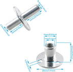 2 Sets Metal M12 Bed Post Connector Screw-in T-Nut Bedpost Connector Furniture Hardware Fittings Nuts