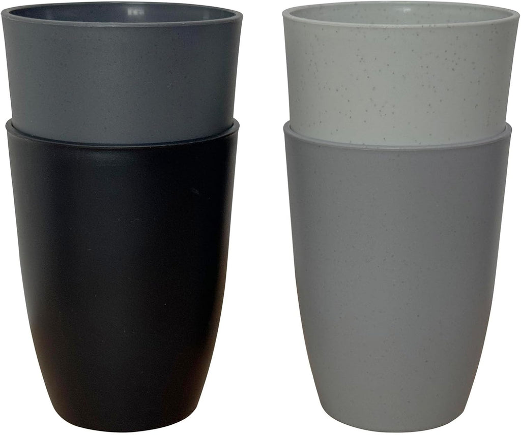 Wheat Straw Reusable Cup (12 oz) - Unbreakable Drinking Glasses Sets of 4 - Dishwasher Safe Tumbler - Lightweight