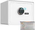 White Fingerprint Safe for Home, 1.6 Cu Ft Biometric Security Safe Box with Touchscreen Keypad, Jewelry Safes for