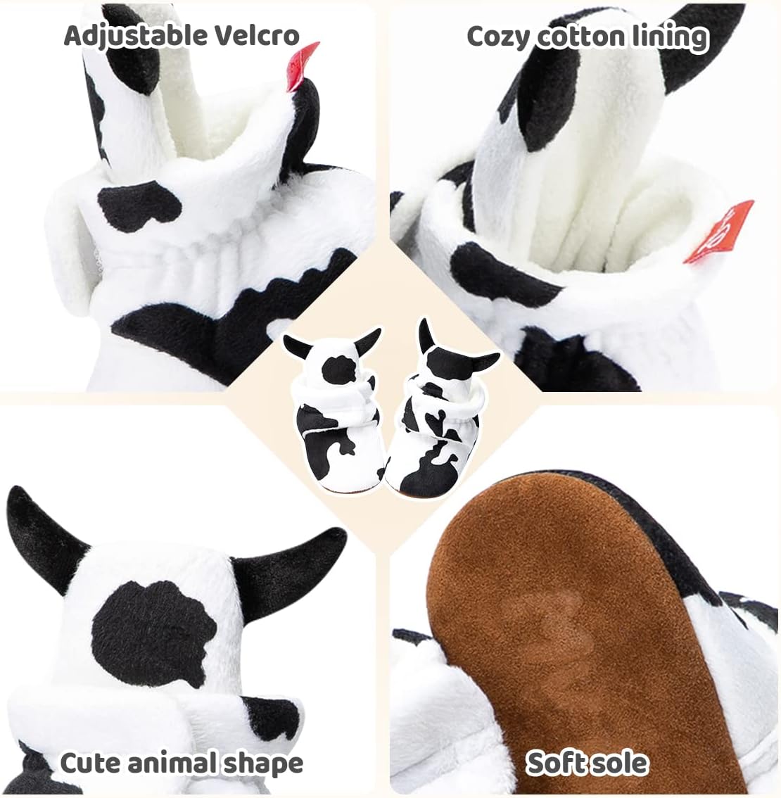 Newborn Baby Cotton Booties Stay On Slipper Winter Warm Soft Shoes Non-Skid Infant Ankle Boots Crib Shoes