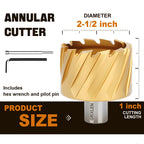 GRIXLEN 2-1/2"x1 HSS Annular Cutter，Diameter 2-1/2"，Cutting Depth 1"
