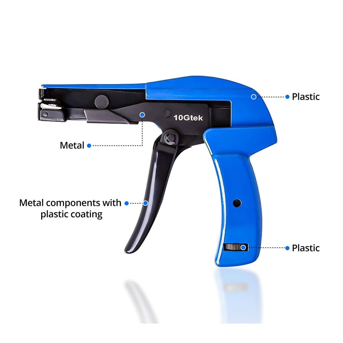 10Gtek Cable Tie Gun, Nylon Zip Tie Tensioning and Cutting Tool
