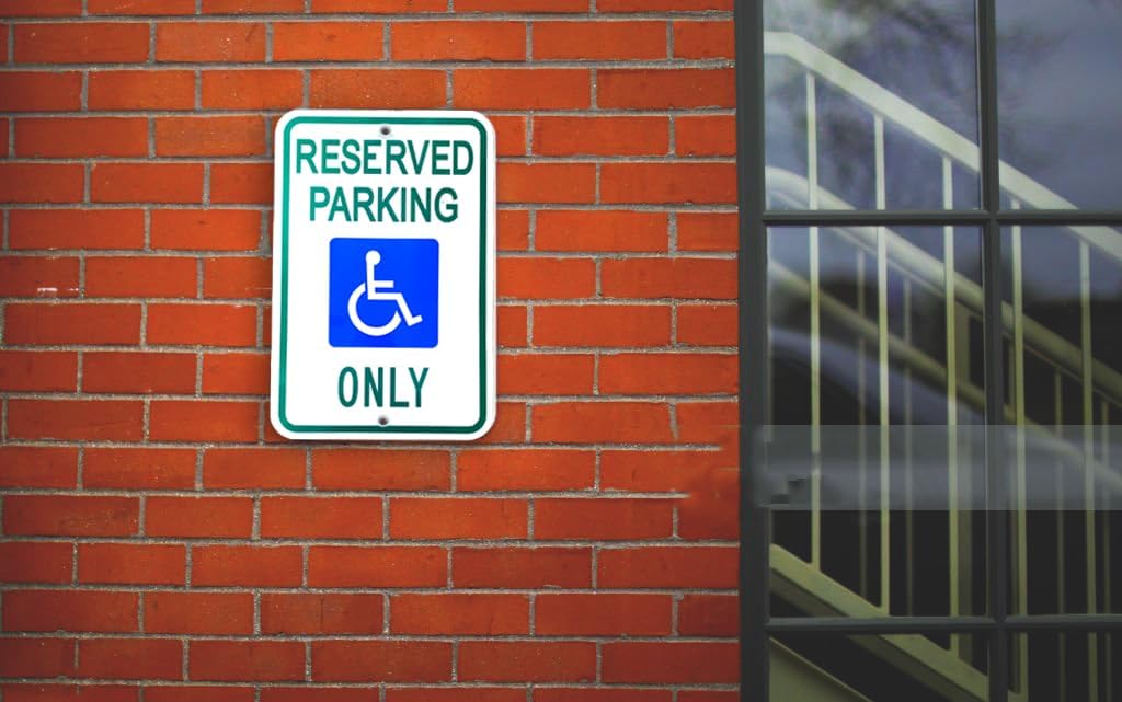 Reserved Handicap Parking Sign - Large 12 x 18 Inches Aluminum Ada Sign, Engineer Grade Reflective, UV Protected and