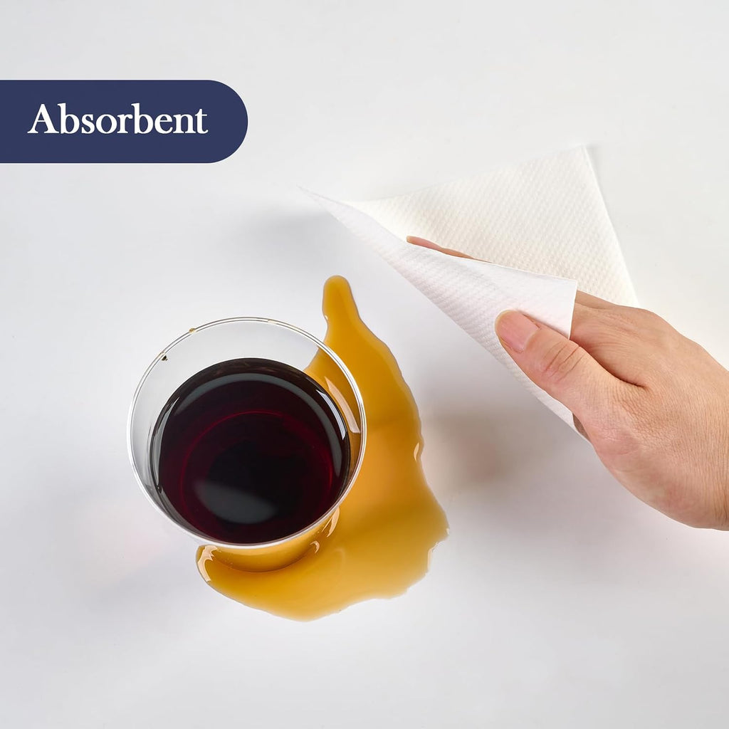 Disposable Paper Napkins, 1-Ply 4.9x4.9 Folded, 2000 Count, White