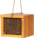 Mason Bee House - Wax Coated Bee Hotel for the Garden, Natural Handmade Wooden bee Home, Mason Bee Home for Outdoors