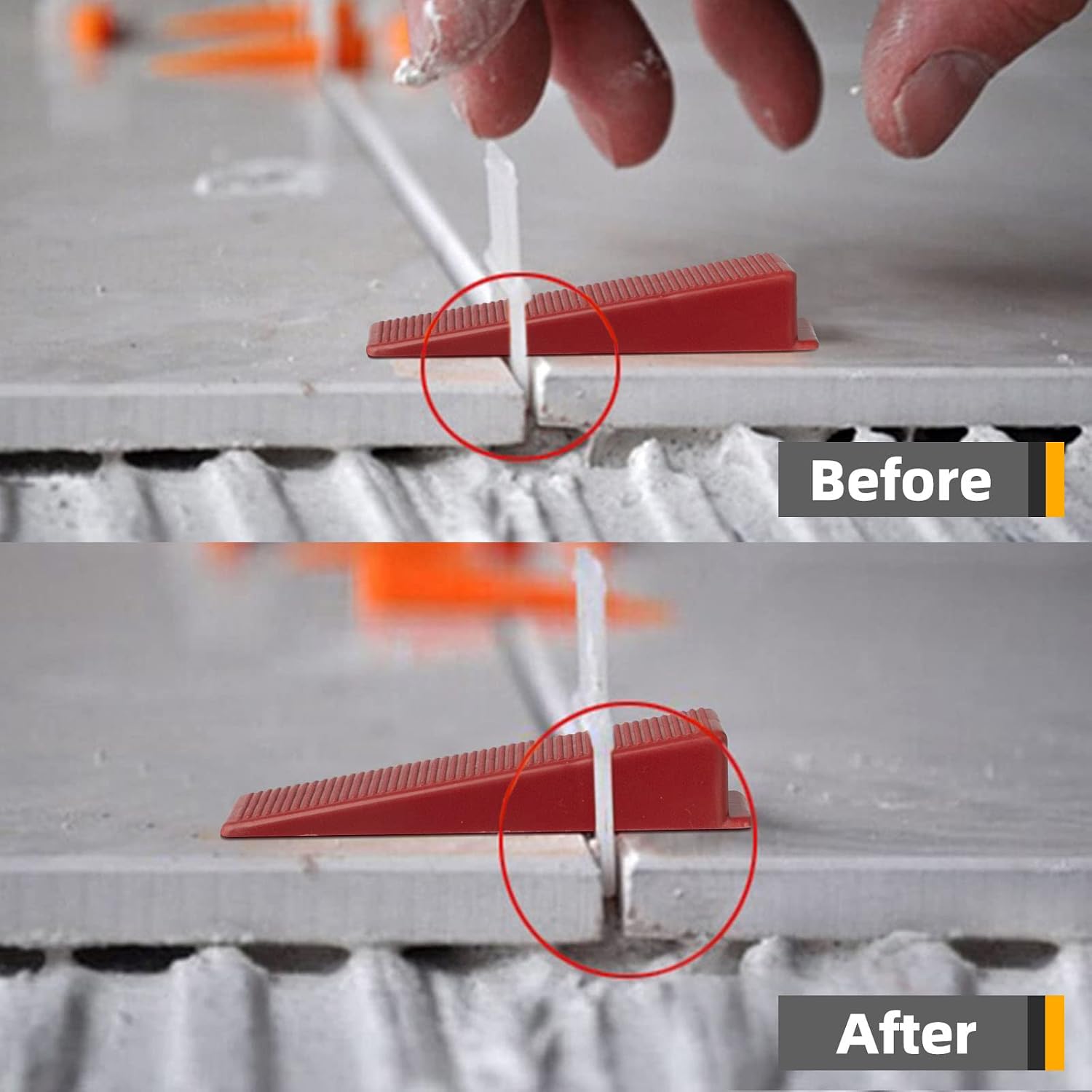 Tile Leveling System 400-Piece Tile Leveling Spacer Clips and 100-Piece Reusable Wedges Tile Leveler Tool Set for