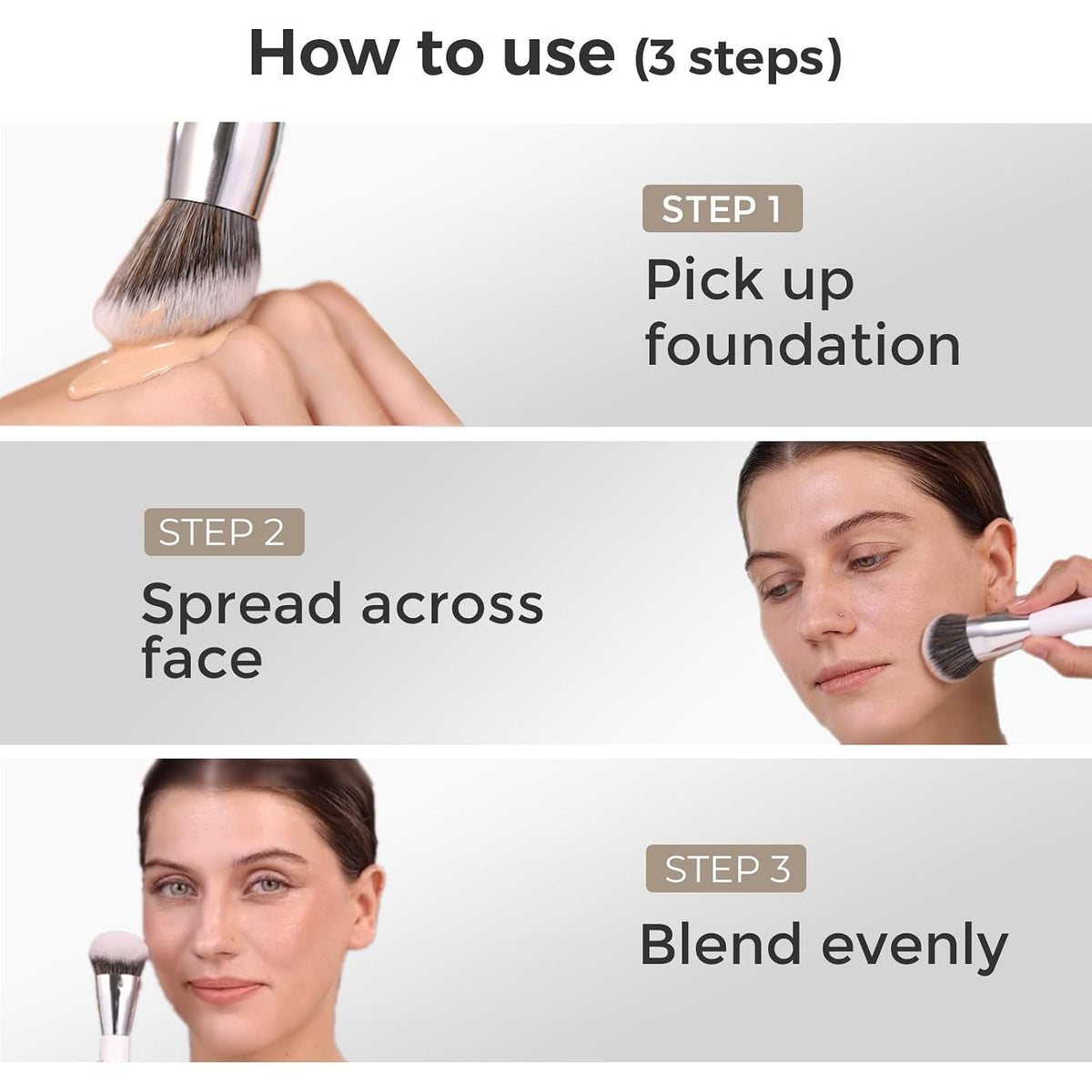 201 Angled Foundation Brush for Flawless Makeup Application Professional Liquid, Cream Powder Foundation Brush with