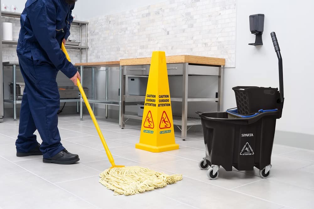 35 Qt Mop Bucket System with Wringer and Insert, Black