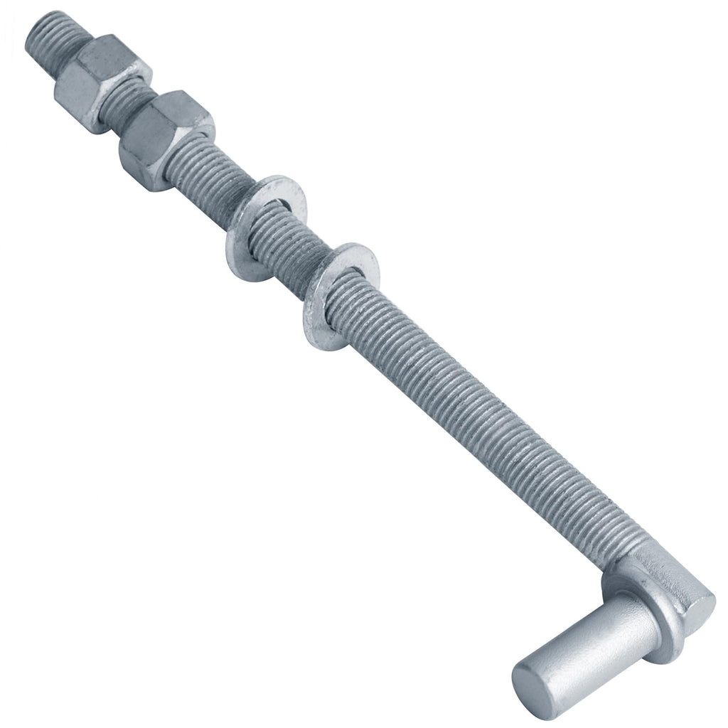 2 Pack 3/4" J-Bolt Gate Hinges, Threaded Post Hinge Pin, 3/4" x 13-1/8"