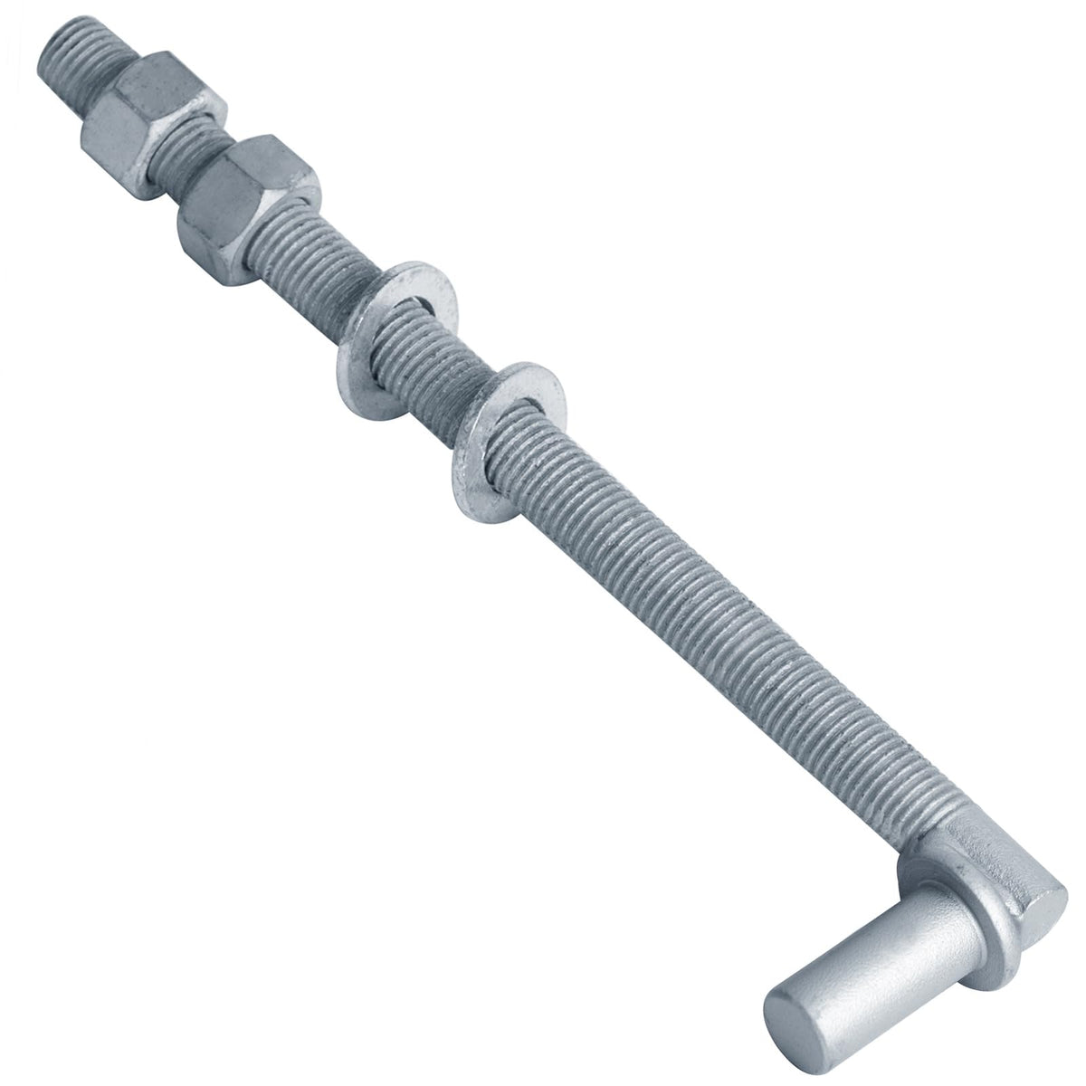 2 Pack 3/4" J-Bolt Gate Hinges, Threaded Post Hinge Pin, 3/4" x 13-1/8"