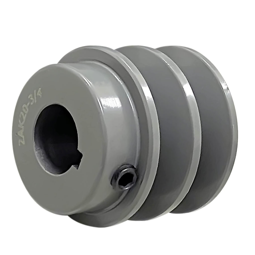 C CLINK 2AK20-3/4 Double Groove Pulley/Sheave,2.00"OD 3/4" Bore,for A, 3L & 4L (A & AX) V-Belts, Cast Iron,AK Fixed Bore Pulley,Grey