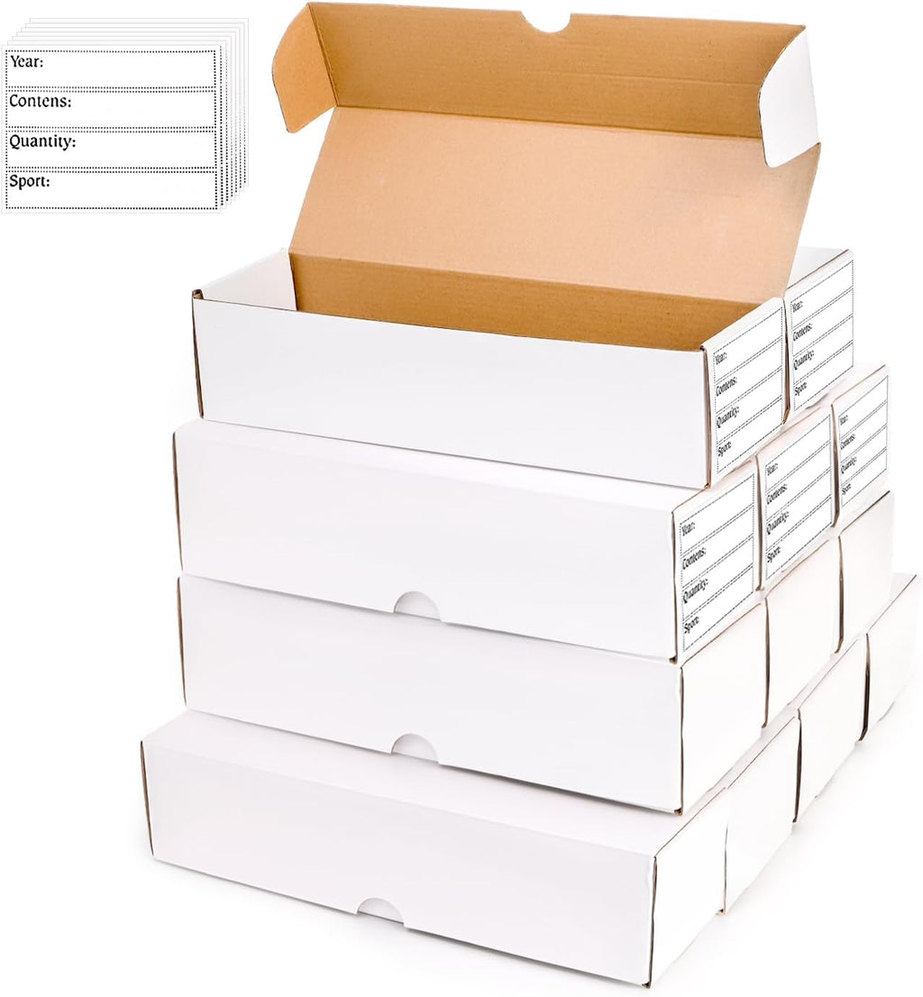 12 Pack 800-Count Trading Card Storage Box, Cardboard Storage Boxes for Baseball, Sports, Football, Basketball Cards
