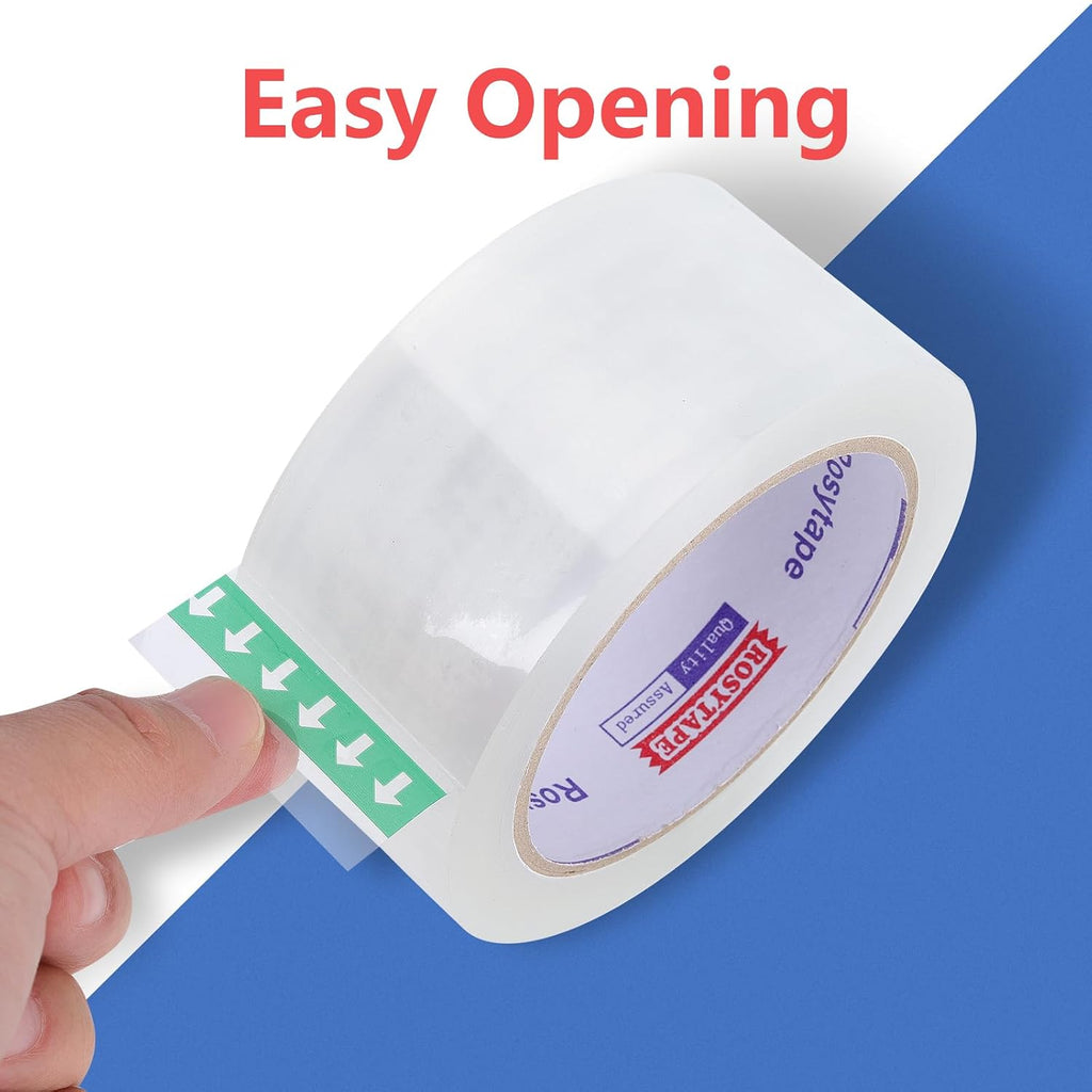 Rosy(Rosiest) Clear Packing Tape (6 Rolls), Heavy Duty Packaging Tape for Express,Warehouse,Office,House, 2.7mil