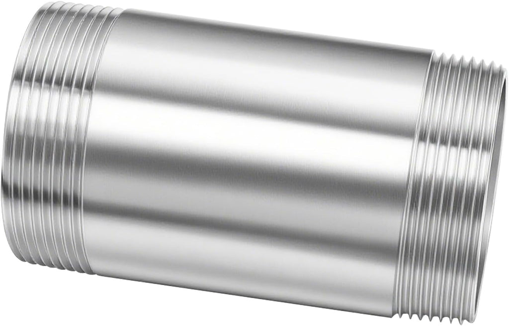 304 Stainless Steel SCH40 4" Long Pipe Nipple 2" x 2" NPT Male
