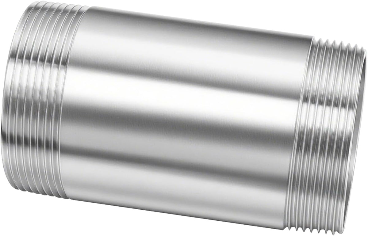 304 Stainless Steel SCH40 4" Long Pipe Nipple 2" x 2" NPT Male