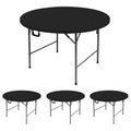 Round Fitted Tablecloth with Elastic-Black Spandex Table Covers 60 Inch