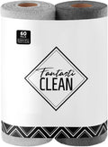 Microfiber Cleaning Cloth Roll -60 Pack, Tear Away Microfiber Towels, 12" x 12", Reusable, Washable, Scratch Free