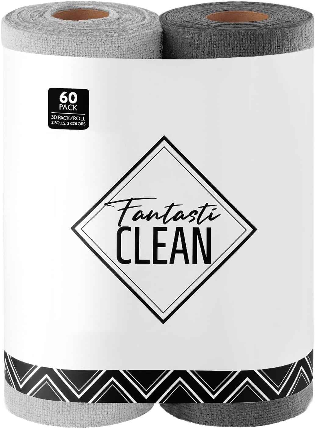 Microfiber Cleaning Cloth Roll -60 Pack, Tear Away Microfiber Towels, 12" x 12", Reusable, Washable, Scratch Free