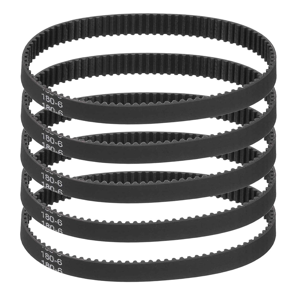 MECCANIXITY 180mm GT-2 Timing Belt 6mm Width 2mm Pitch Black 5pcs